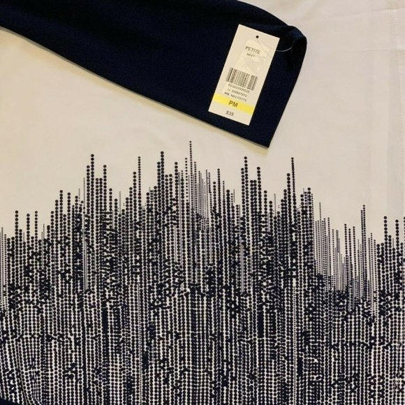 🎉HP🎉Allison Daley Women Blue & White Shirt SZ PM/M Scoop Neckline 3/4 Sleeve - Picture 7 of 11